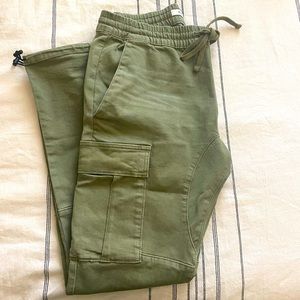 PacSun Mens cargo joggers olive green